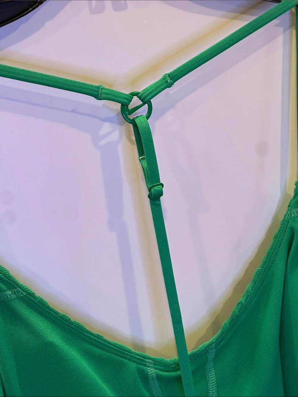 NIKE Swoosh Textured One Piece Swimsuit V Neck Y Back NEW Green Terry XL